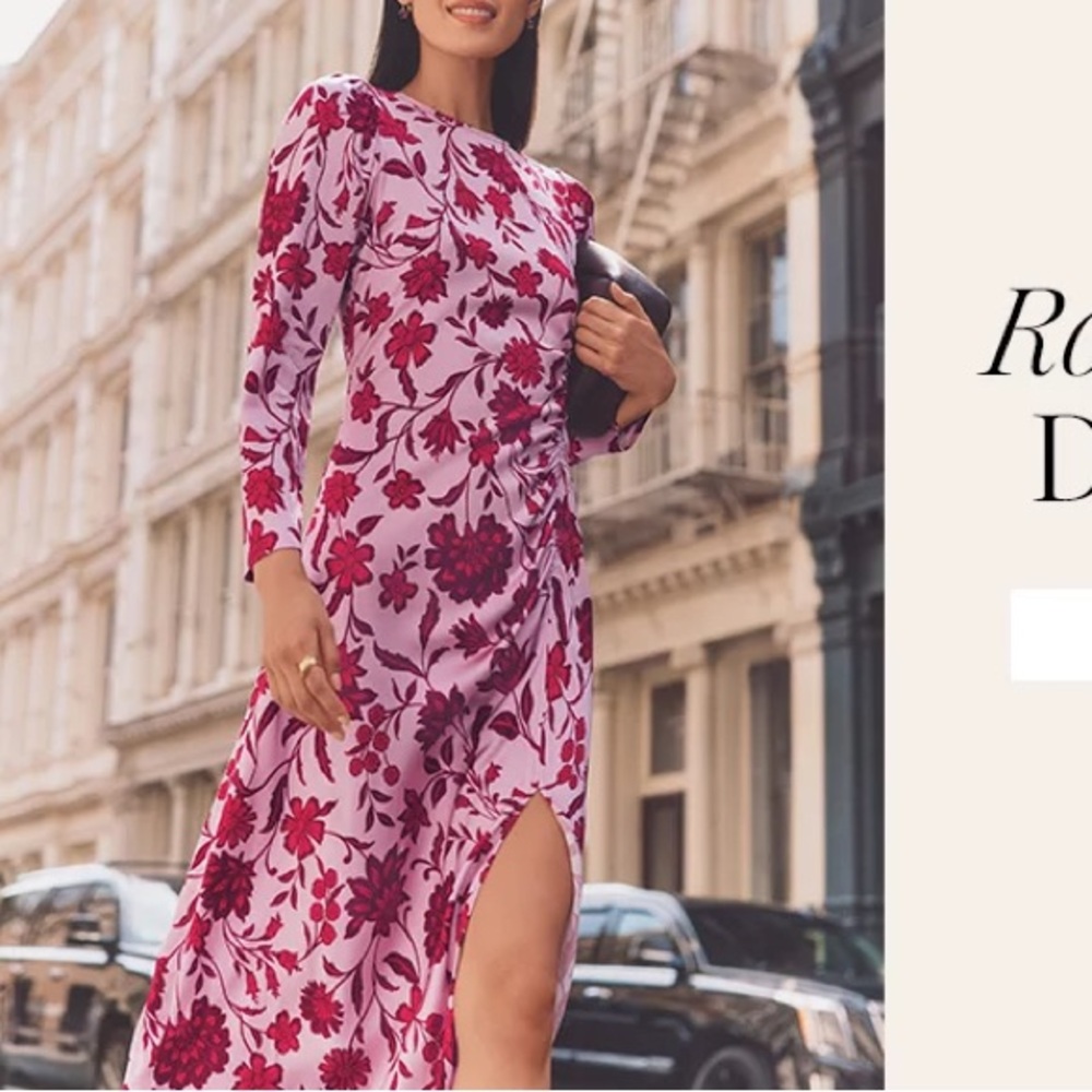 Floral Red and Pink Women's Dress